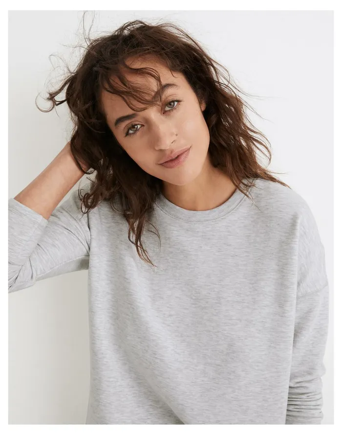 Women MWL Superbrushed Easygoing Sweatshirt Icy Hthr Madewell MWL Athleisure Women MWL Superbrushed Easygoing Sweatshirt Icy Hthr Madewell MWL Athleisure