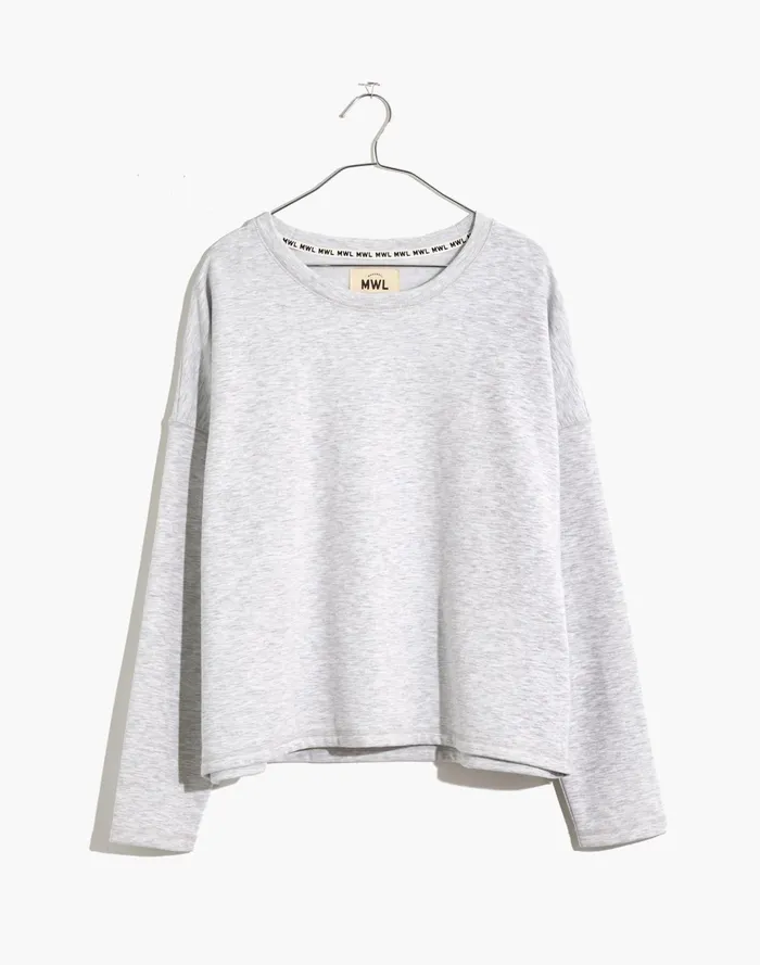 Women MWL Superbrushed Easygoing Sweatshirt Icy Hthr Madewell MWL Athleisure Women MWL Superbrushed Easygoing Sweatshirt Icy Hthr Madewell MWL Athleisure