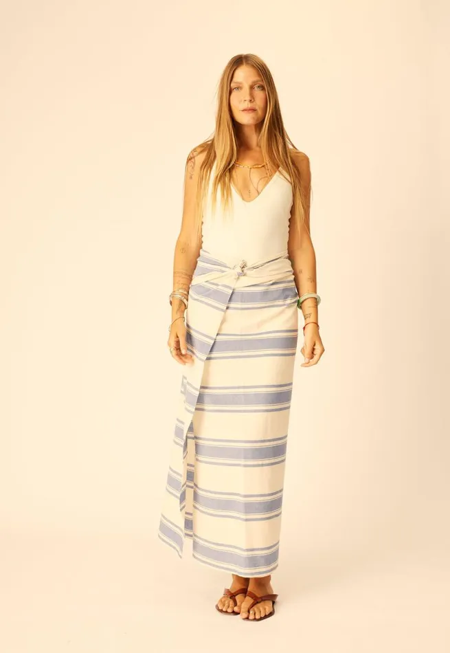 Women Natalie Martin Bottoms SarongScarf French Stripe Blue