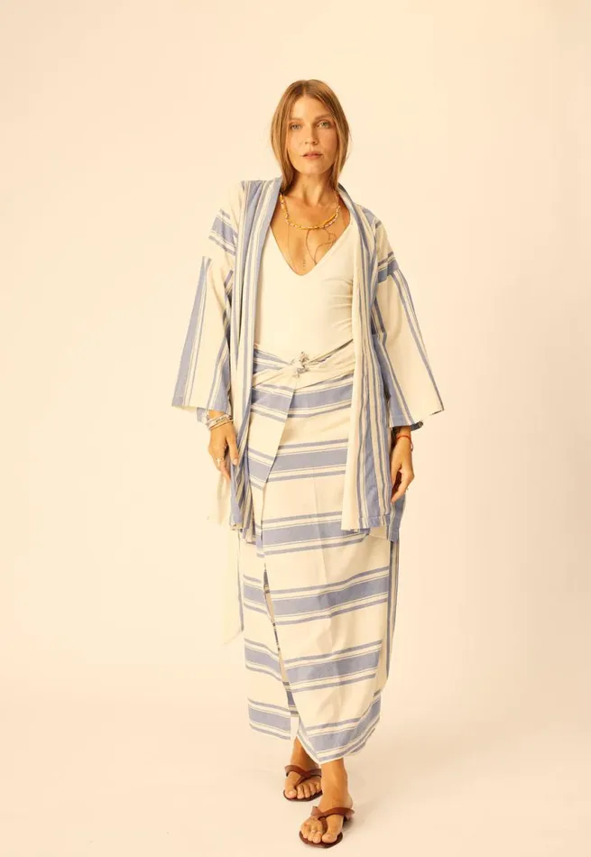 Women Natalie Martin Bottoms SarongScarf French Stripe Blue