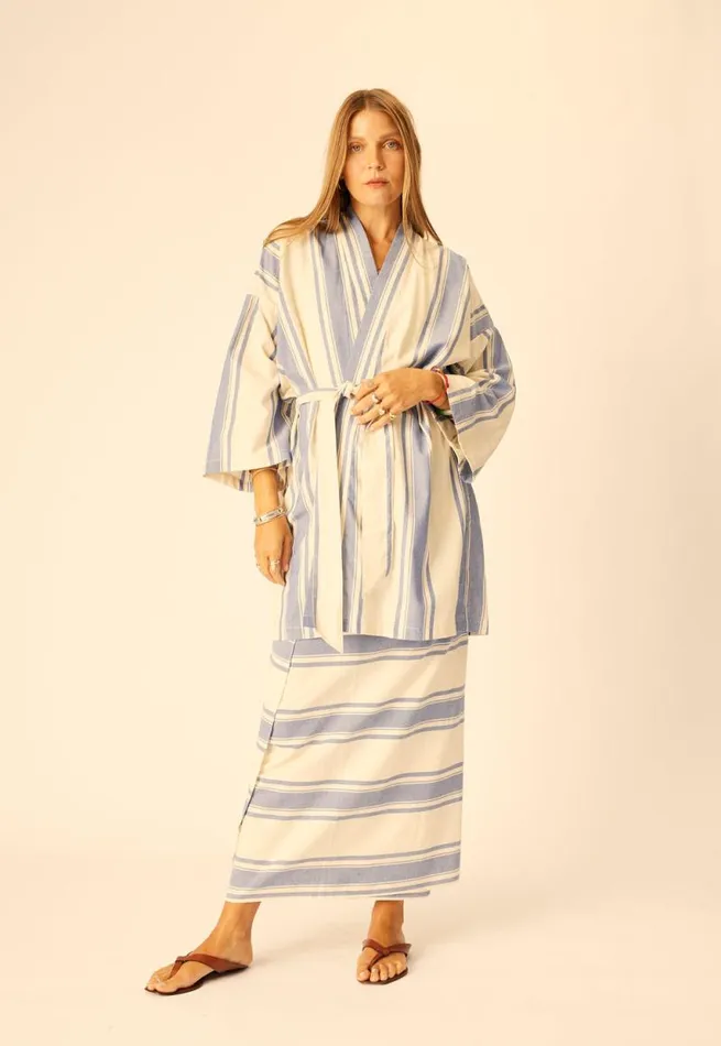 Women Natalie Martin Bottoms SarongScarf French Stripe Blue