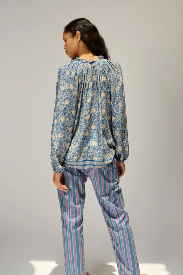 Women Natalie Martin Bottoms William Pant Men039s Batik Stripe Lavender