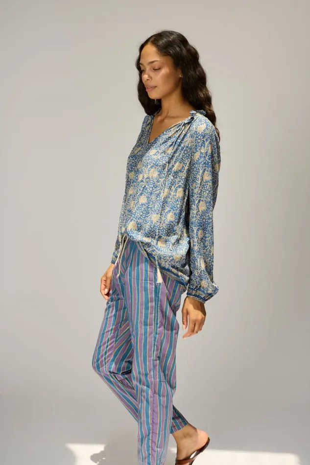 Women Natalie Martin Bottoms William Pant Men039s Batik Stripe Lavender