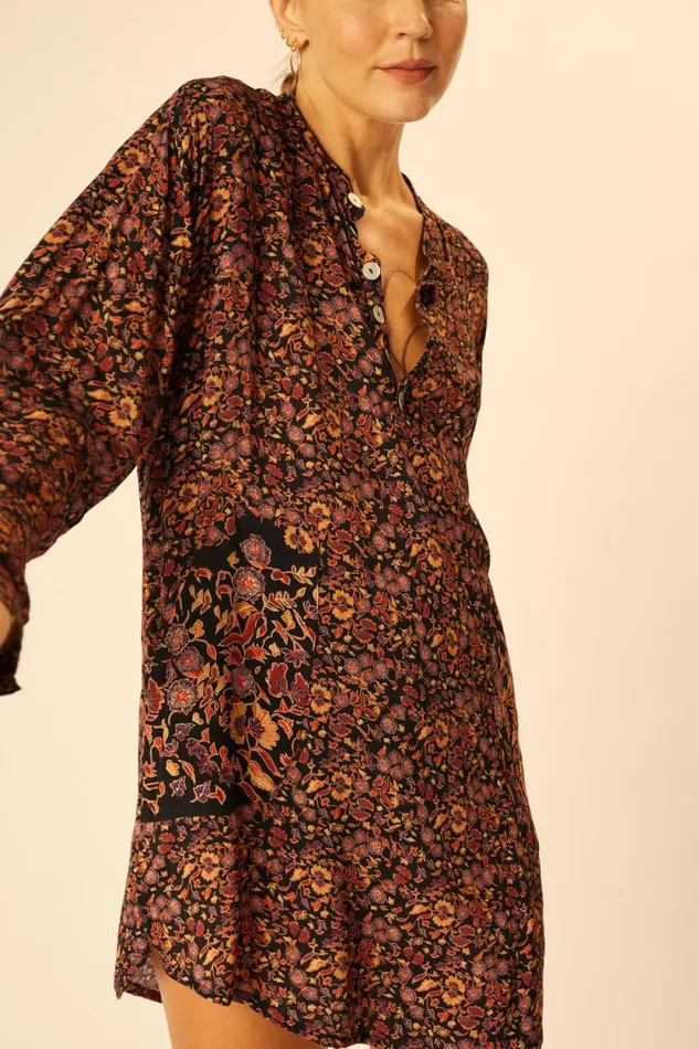 Women Natalie Martin Coverups Aprs Swim Shirt Petite Fleur Noire