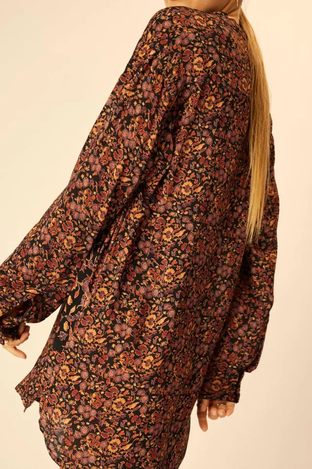 Women Natalie Martin Coverups Aprs Swim Shirt Petite Fleur Noire