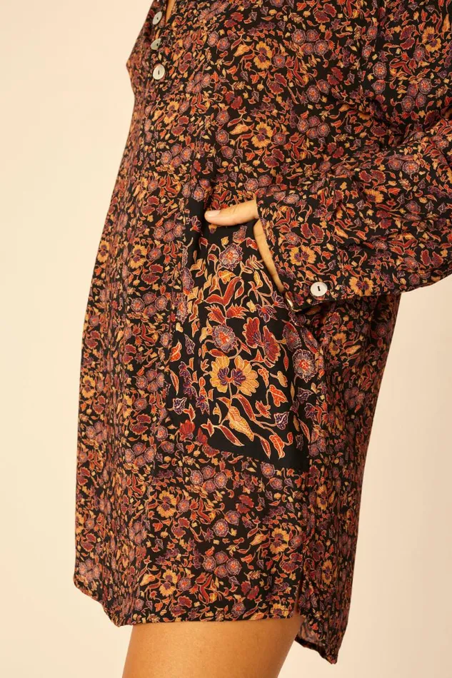 Women Natalie Martin Coverups Aprs Swim Shirt Petite Fleur Noire