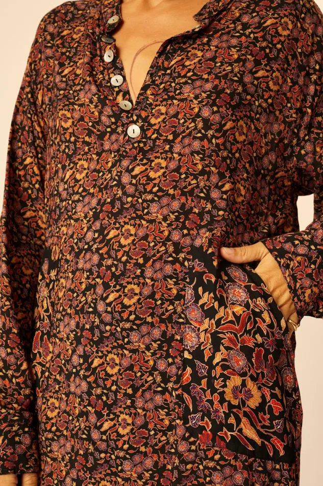 Women Natalie Martin Coverups Aprs Swim Shirt Petite Fleur Noire