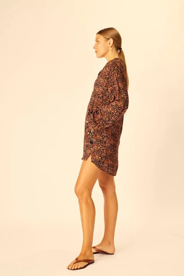 Women Natalie Martin Coverups Aprs Swim Shirt Petite Fleur Noire