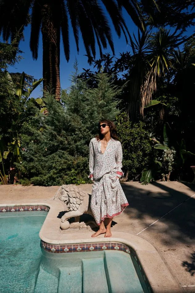 Women Natalie Martin Coverups Aprs Swim Top Pinwheel Cotton