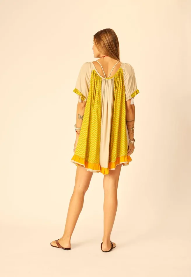 Women Natalie Martin Coverups Marina Dress Block Zigzag Aubergine