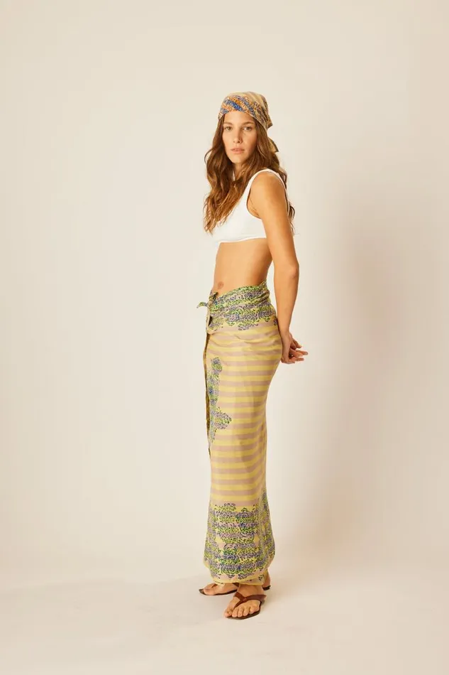 Women Natalie Martin Coverups Sarong Batik Chrysanthemum Bluegreen