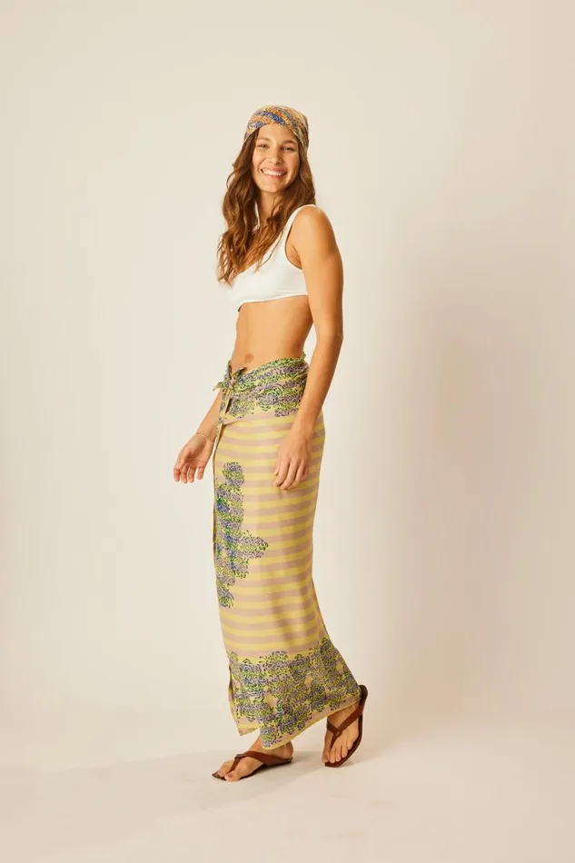 Women Natalie Martin Coverups Sarong Batik Chrysanthemum Bluegreen