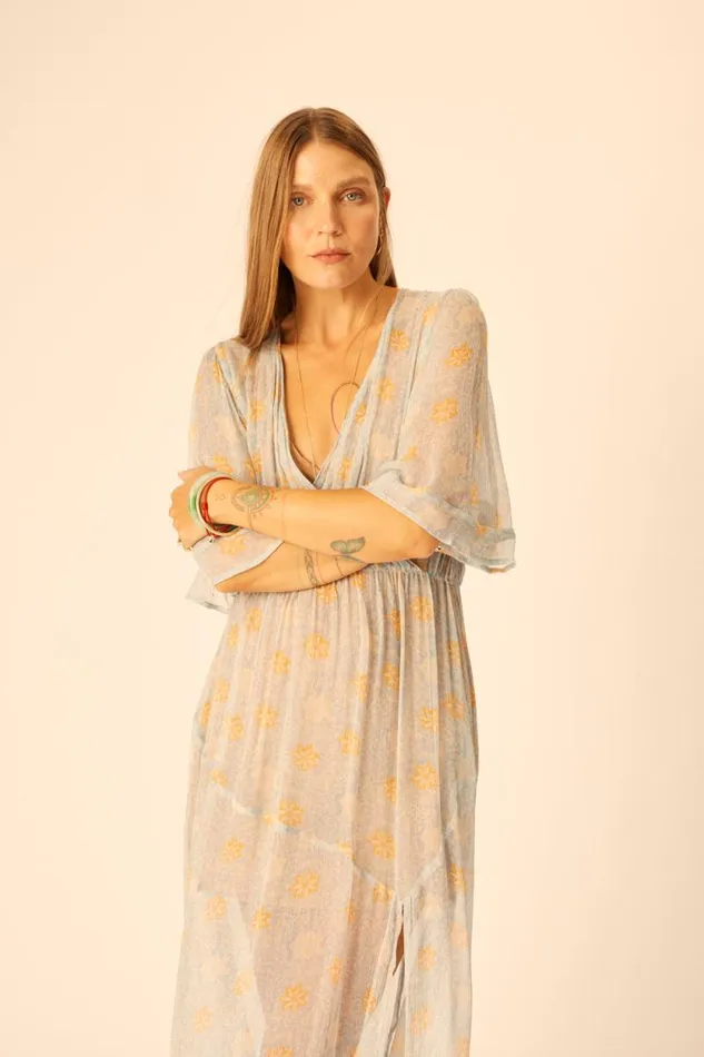 Women Natalie Martin Dresses Coco Maxi Snowflake Tangerine