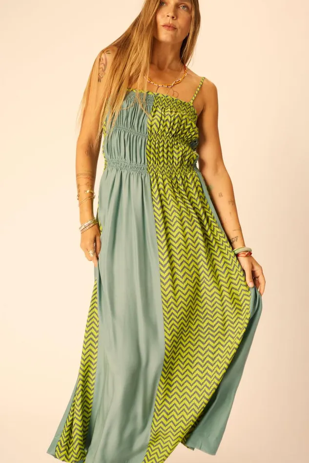 Women Natalie Martin Dresses Gina Maxi Block Zigzag Lime