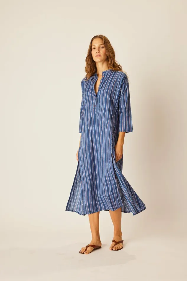 Women Natalie Martin Dresses Isobel Dress Batik Stripe Navy