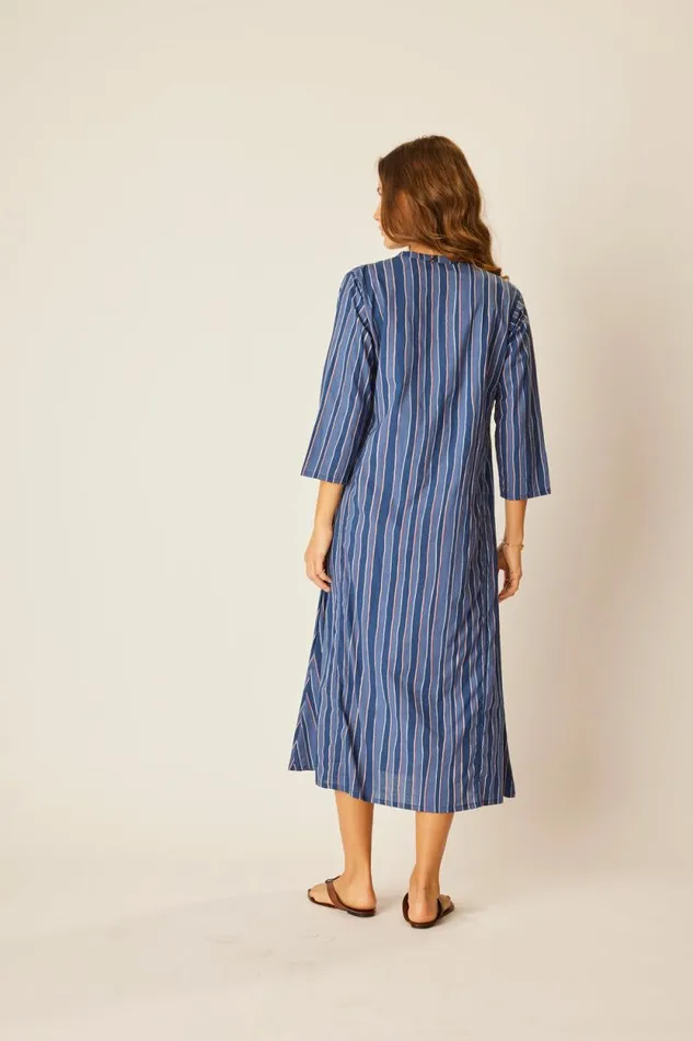 Women Natalie Martin Dresses Isobel Dress Batik Stripe Navy
