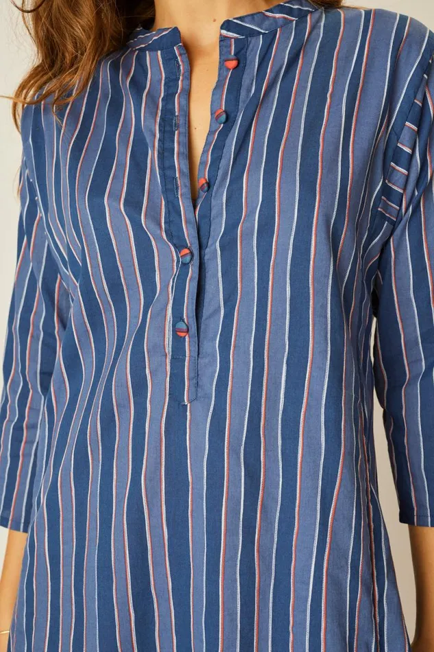Women Natalie Martin Dresses Isobel Dress Batik Stripe Navy