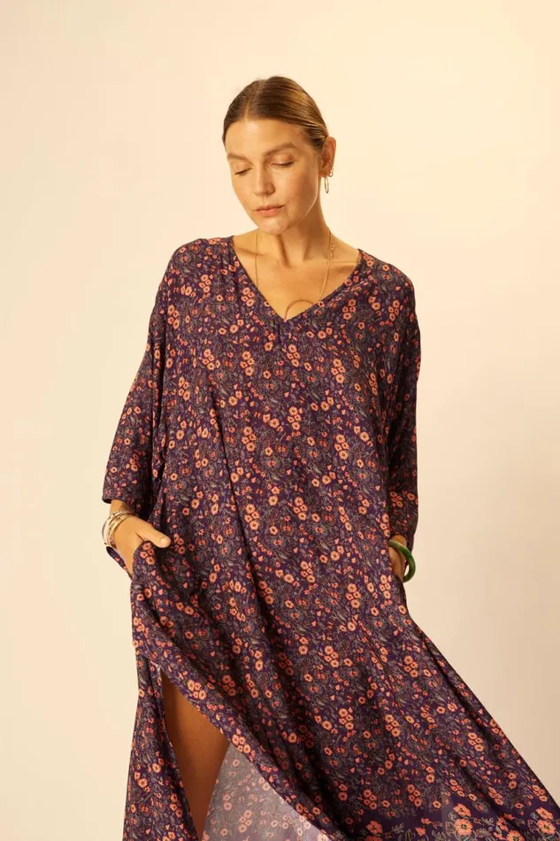 Women Natalie Martin Dresses Marin Dress With Sash Petite Fleur Aubergine