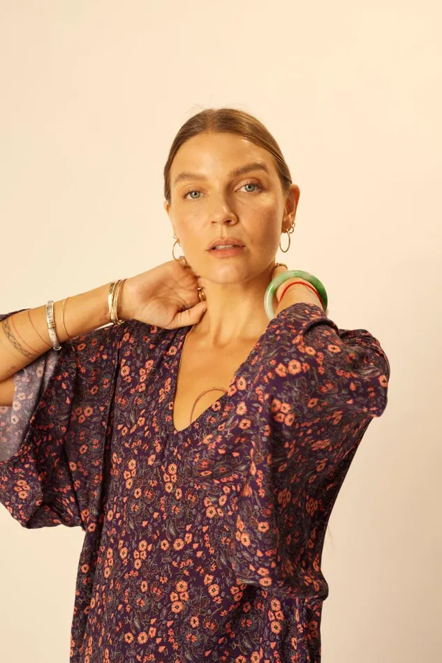 Women Natalie Martin Dresses Marin Dress With Sash Petite Fleur Aubergine