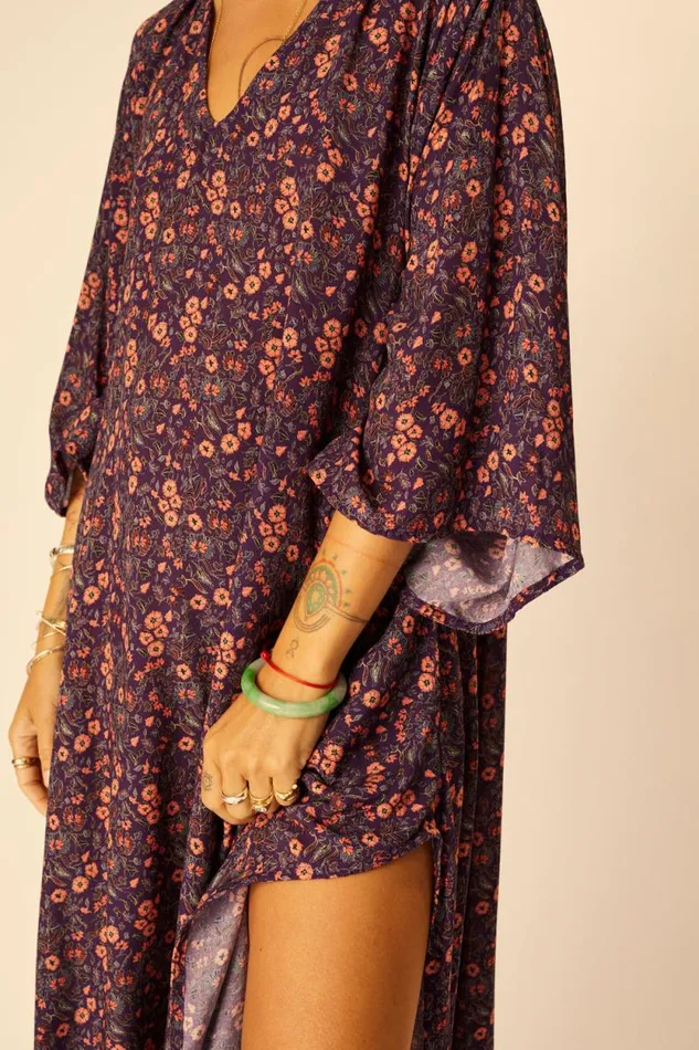 Women Natalie Martin Dresses Marin Dress With Sash Petite Fleur Aubergine