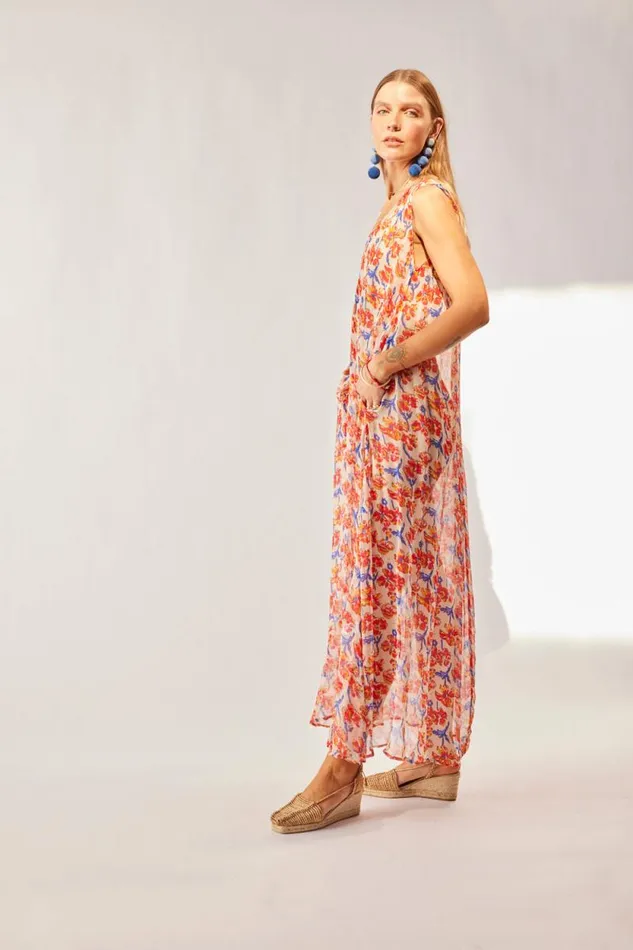 Women Natalie Martin Dresses Tova Maxi Chiffon Watercolor Clemen