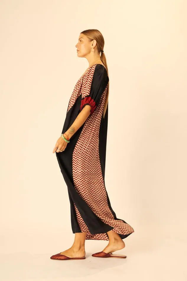 Women Natalie Martin Dresses Vivi Dress Block Zigzag Noire