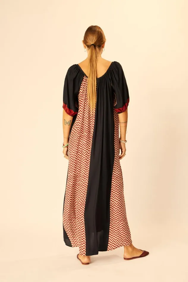 Women Natalie Martin Dresses Vivi Dress Block Zigzag Noire