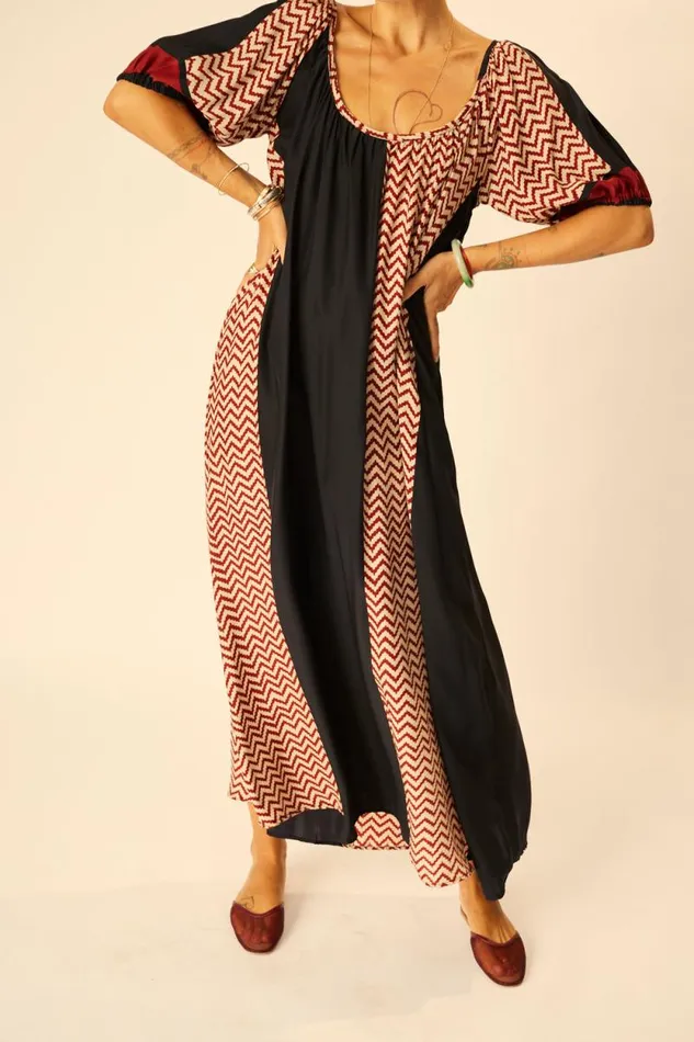 Women Natalie Martin Dresses Vivi Dress Block Zigzag Noire