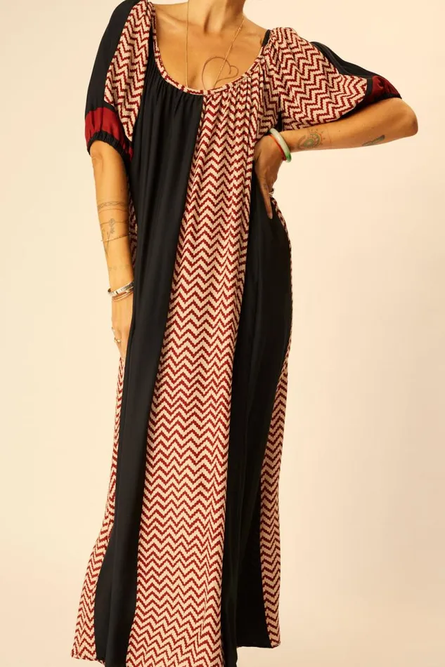 Women Natalie Martin Dresses Vivi Dress Block Zigzag Noire