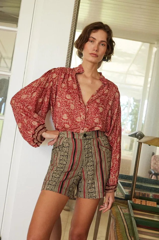 Women Natalie Martin Tops Iris Top Water Lily Terracotta