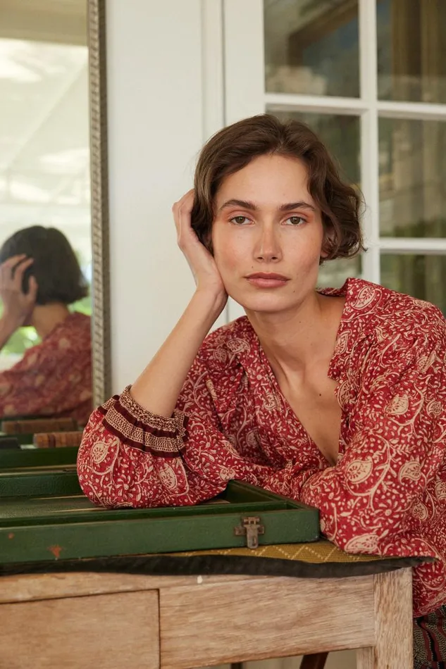 Women Natalie Martin Tops Iris Top Water Lily Terracotta