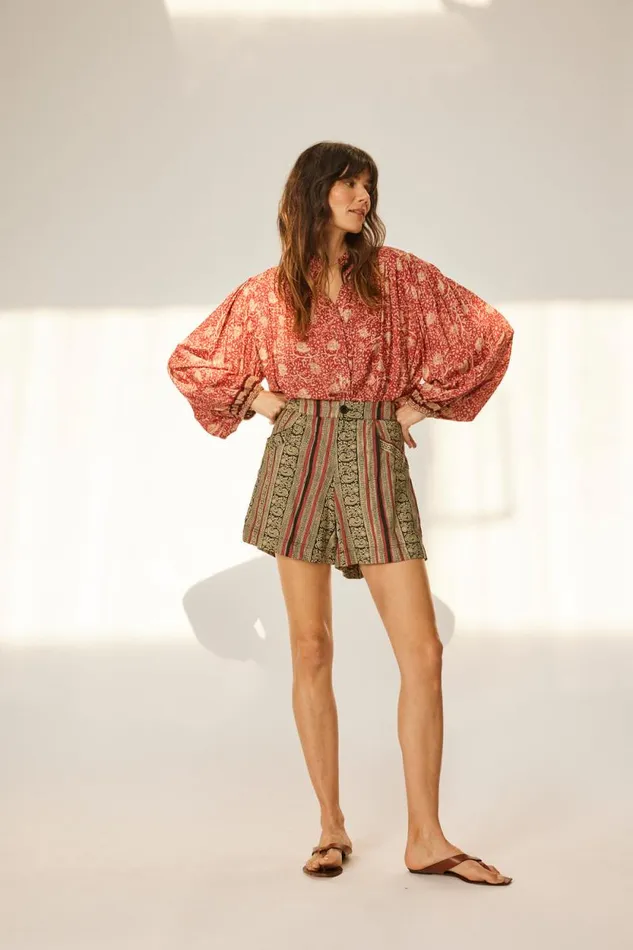 Women Natalie Martin Tops Iris Top Water Lily Terracotta