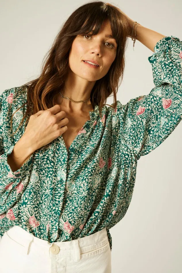 Women Natalie Martin Tops Tolan Shirt Andromeda Aegean