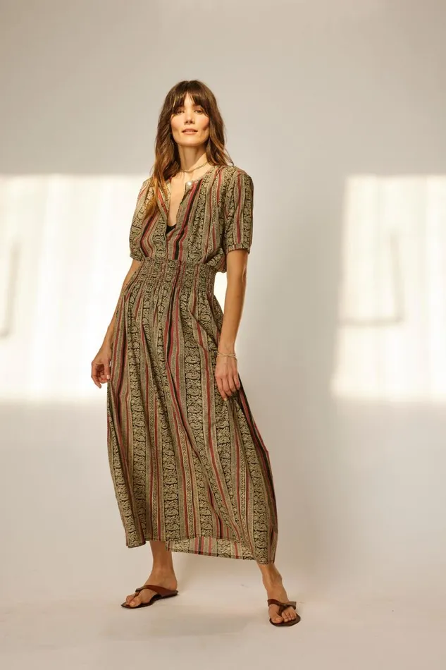Women Natalie Martin Tops Violet Top Paisley Stripe Black