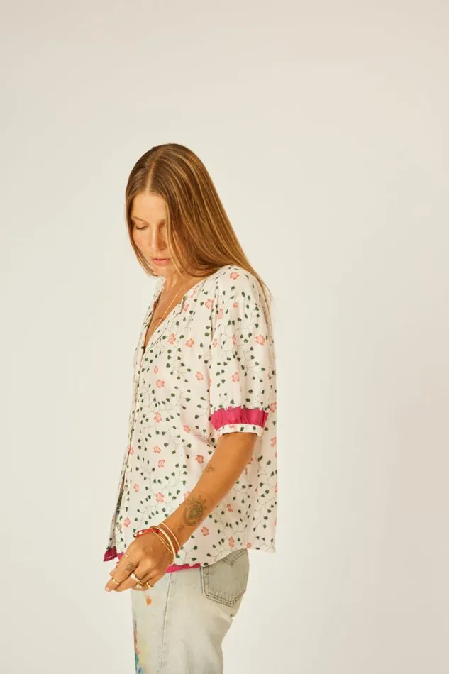 Women Natalie Martin Tops Violet Top Pinwheel Cotton