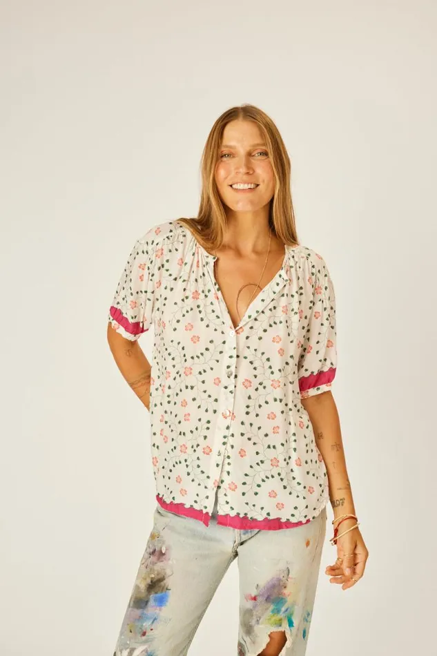 Women Natalie Martin Tops Violet Top Pinwheel Cotton