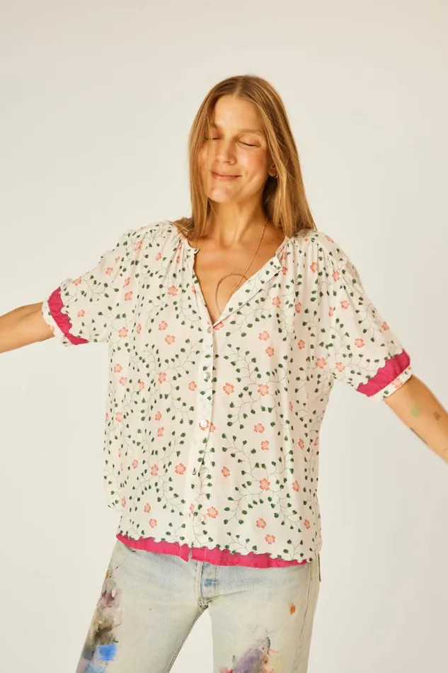 Women Natalie Martin Tops Violet Top Pinwheel Cotton