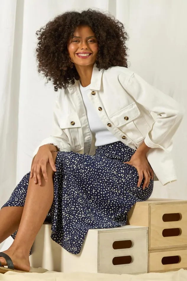 Women Natural Relaxed Denim Jacket Roman Jackets