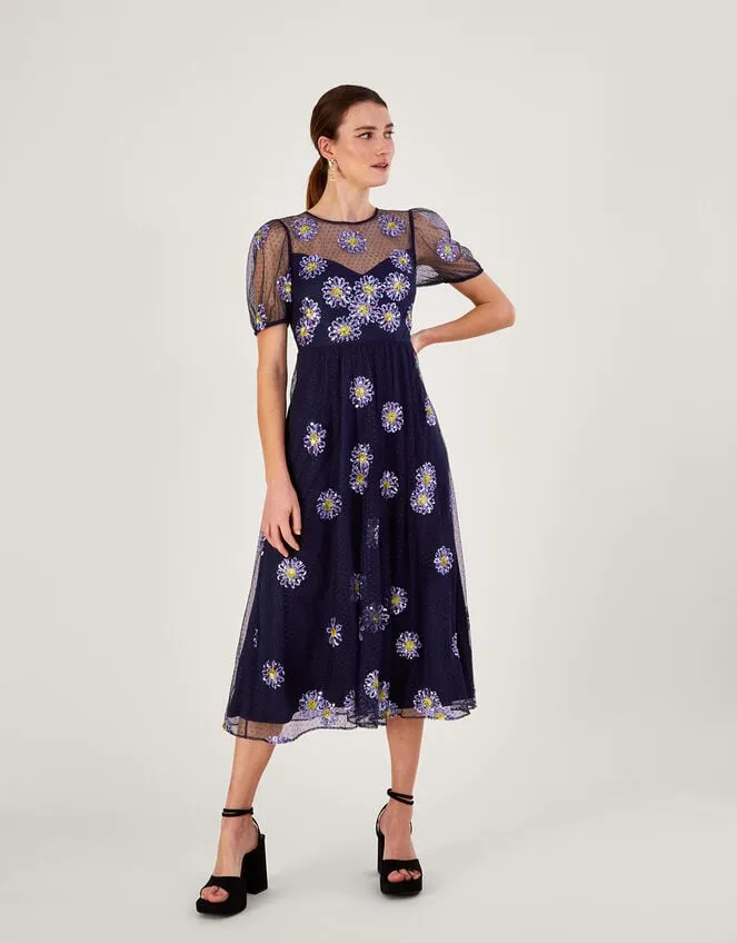 Women Nellie Embellished Midi Dress Blue Monsoon Occasionwear