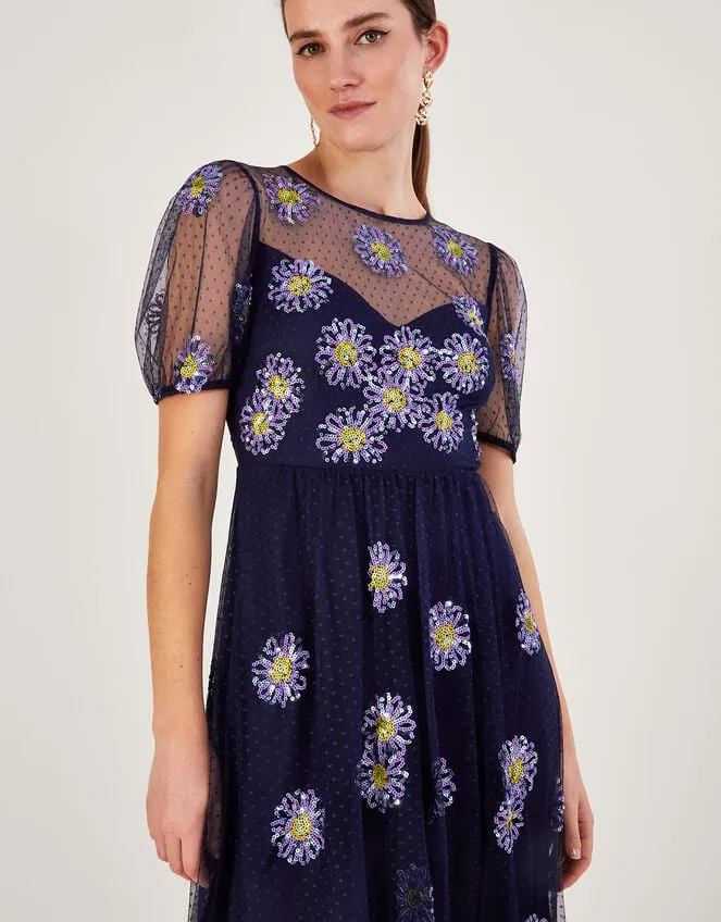 Women Nellie Embellished Midi Dress Blue Monsoon Occasionwear