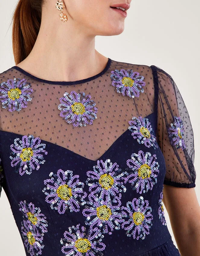 Women Nellie Embellished Midi Dress Blue Monsoon Occasionwear