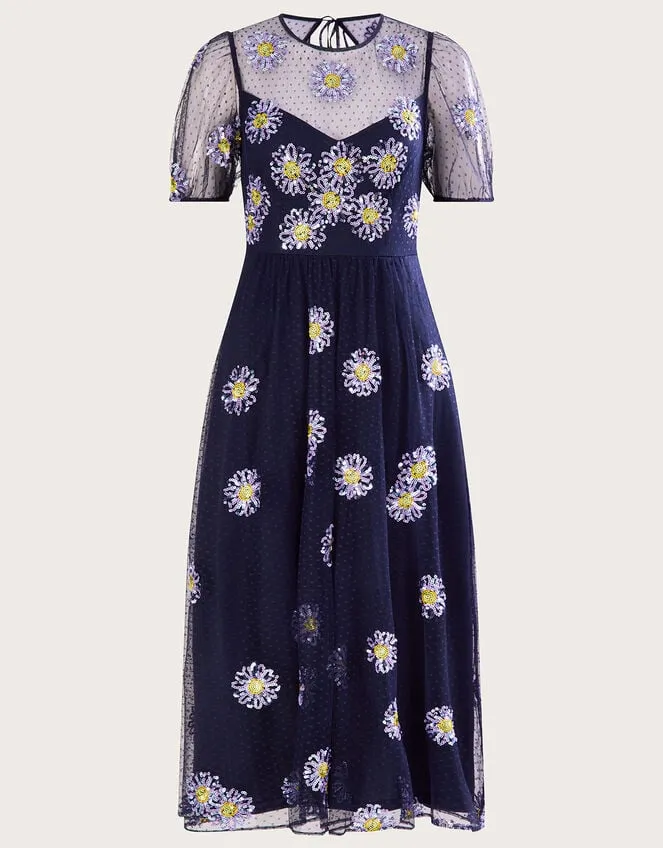 Women Nellie Embellished Midi Dress Blue Monsoon Occasionwear