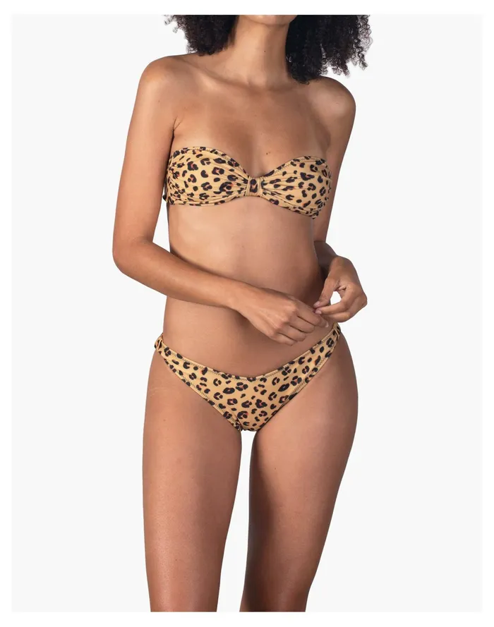 Women Novel Swim Cat Lady Bikini Bottom Dark Tan Madewell Swim