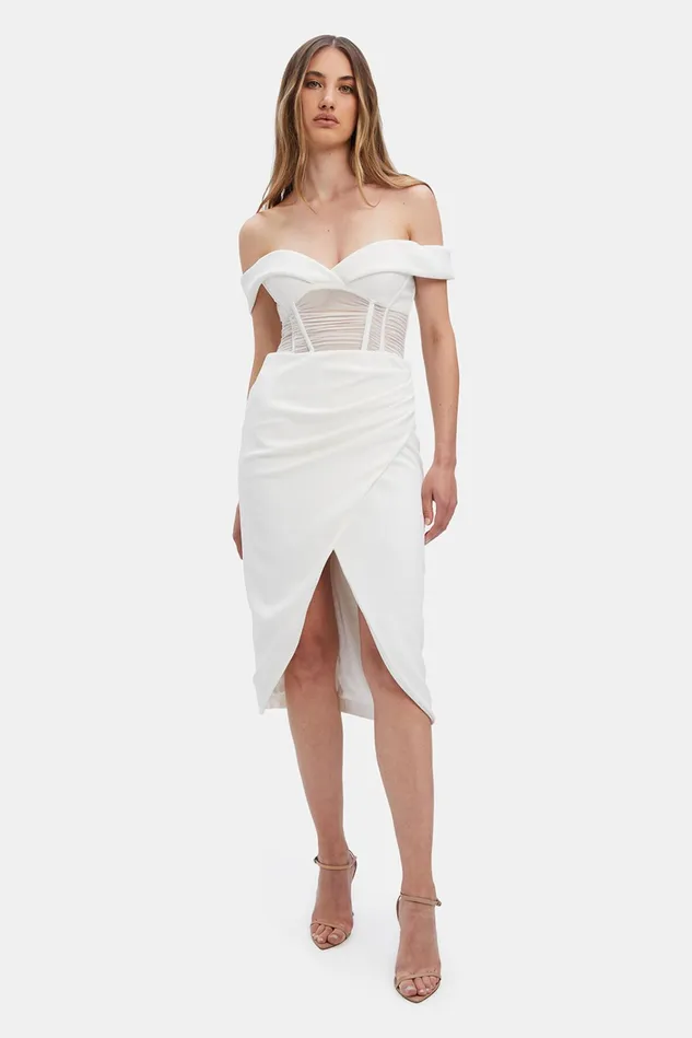 Women Occasion Dresses Bardot Novacane Midi Dress In Orchid White Orchid White Women Occasion Dresses Bardot Novacane Midi Dress In Orchid White Orchid White