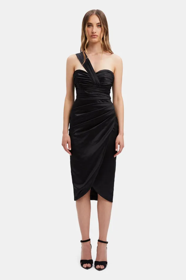 Women Occasion Dresses Bardot Veda Drape Midi Dress In Black Black Women Occasion Dresses Bardot Veda Drape Midi Dress In Black Black