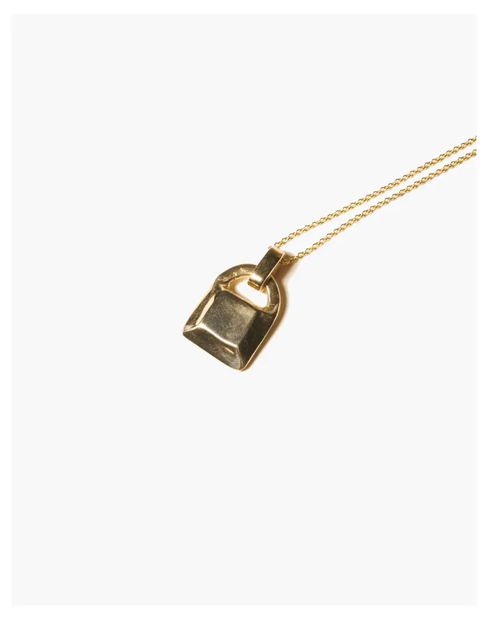 Women Odette Lock Necklace Brass Madewell Necklaces Women Odette Lock Necklace Brass Madewell Necklaces