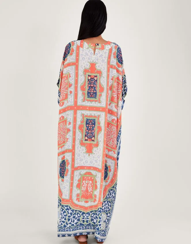 Women One Hundred Stars Indian Summer Maxi Kaftan Orange Monsoon Dresses