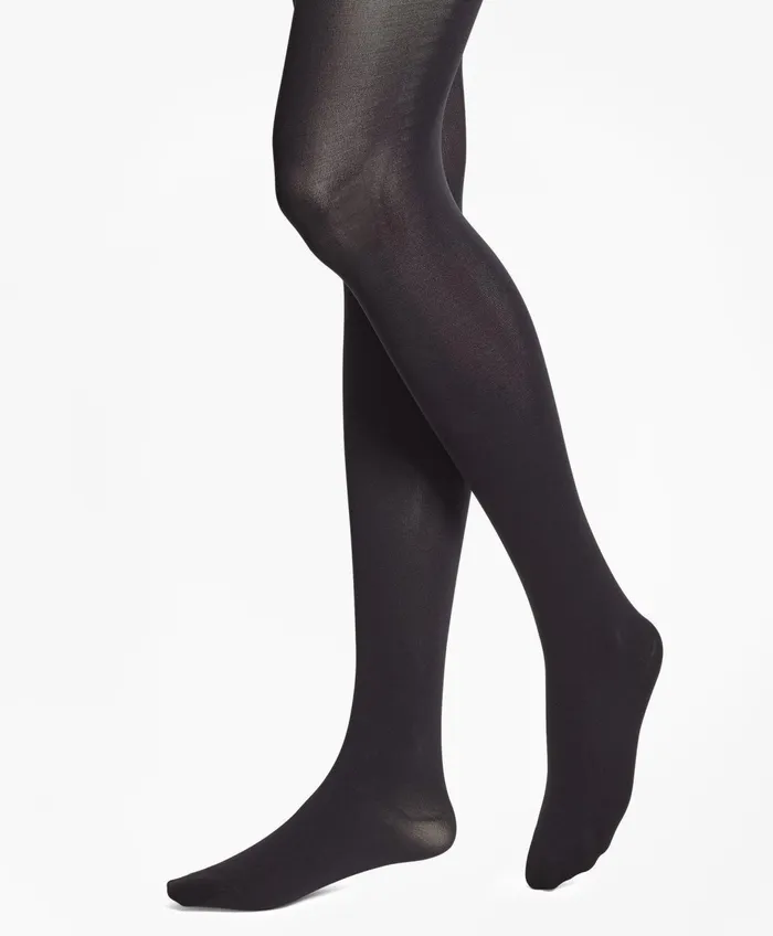 Women Opaque Nylon Tights Black Brooks Brothers Socks and Hosiery