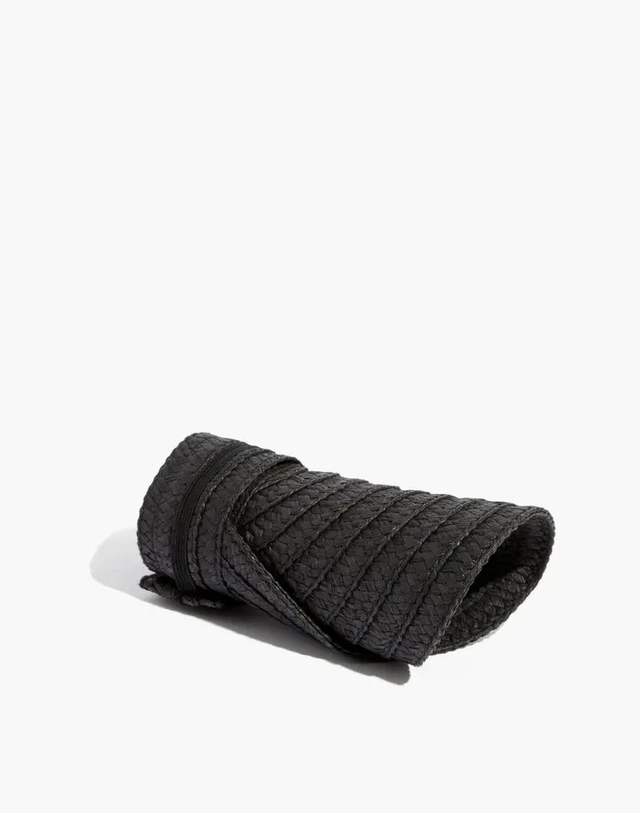 Women Packable Braided Straw Visor Almost Black Madewell Hats Women Packable Braided Straw Visor Almost Black Madewell Hats