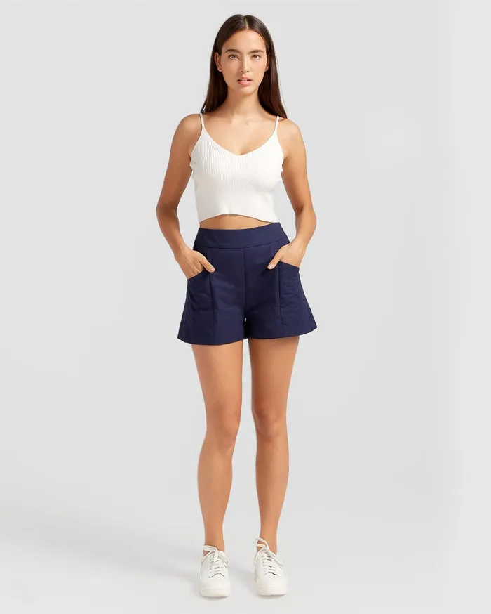 Women Pants and Skirts Belle and Bloom A Kind Of Magic Quilted Shorts 8211 Navy